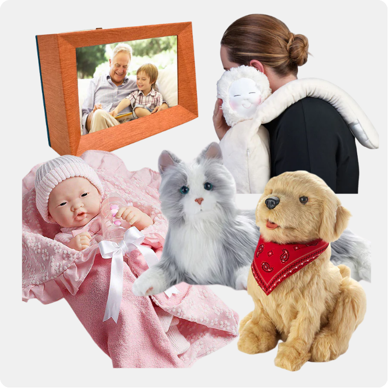 companion pets, babies, comfort items and digital picture frames