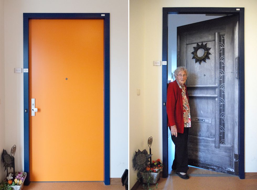 Two doors; one before a True Door project and one after a True Door projects