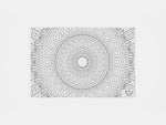 The back of the two-sided and washable Mandala Bimoo coloring placemat.