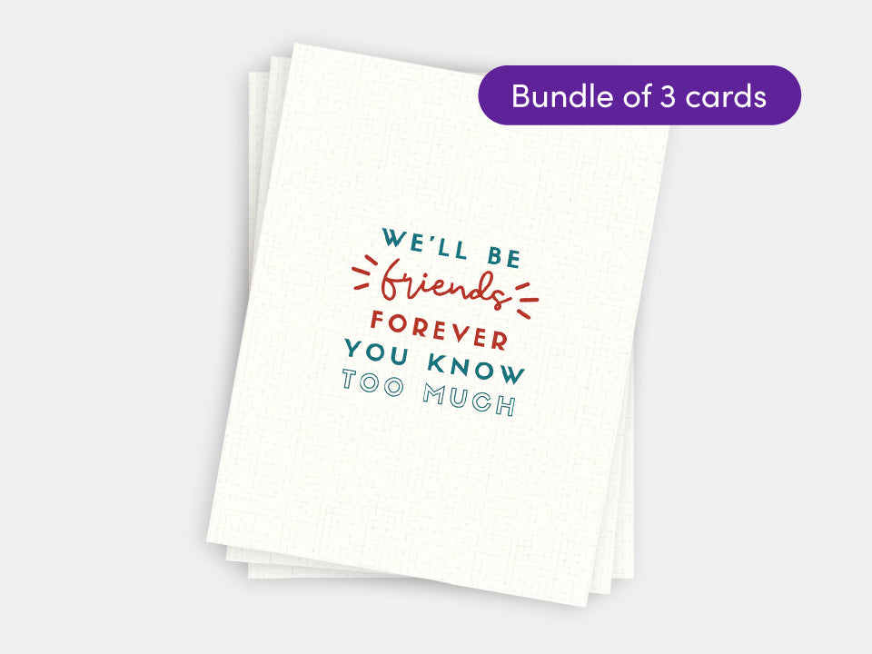 Gratitude, Love and Friendship Cards (Bundle of 3 cards & enveloppes)