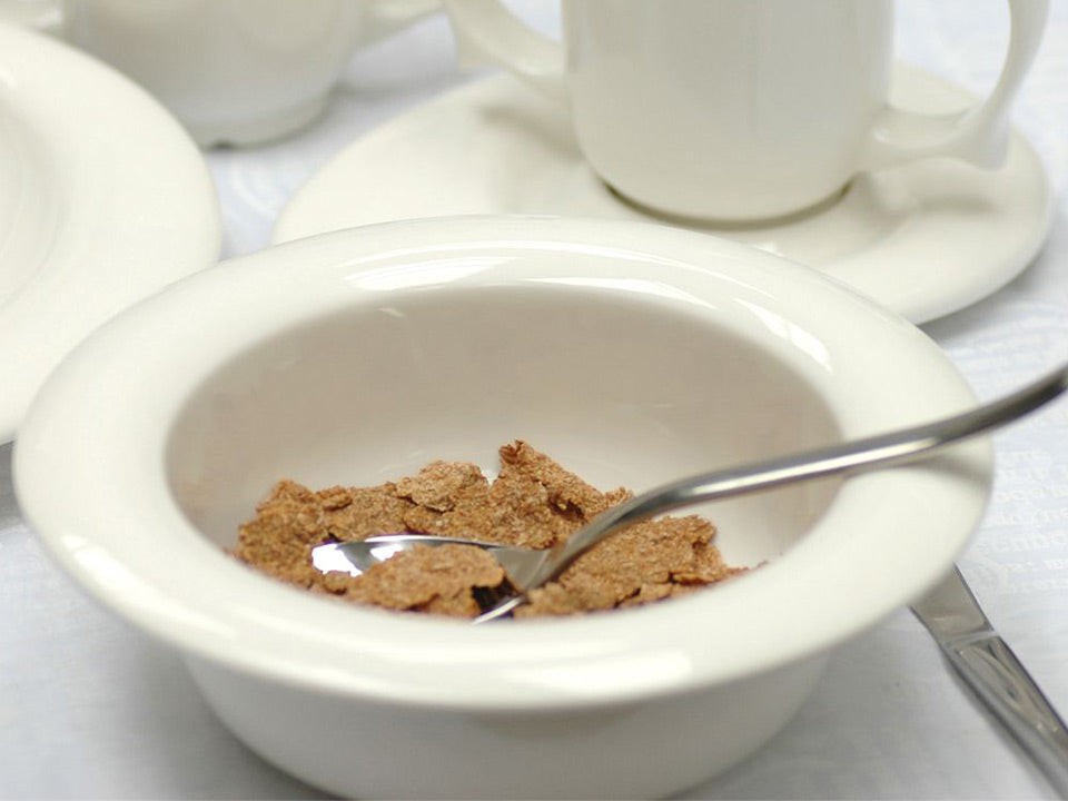 White Scoop Bowl with cereals inside