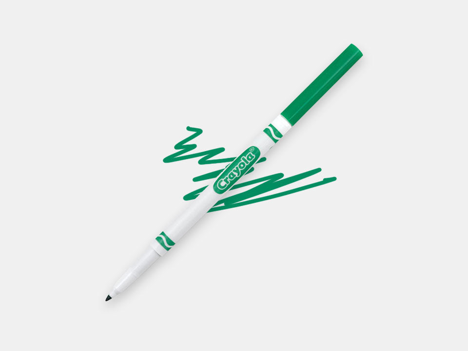 A green fine line crayola marker.