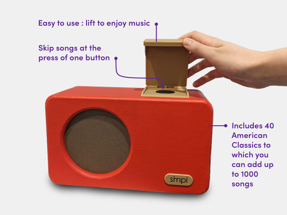 The features of the red Lift Music Player.