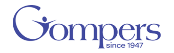 Gompers logo with 'since 1947' text in blue on a white background