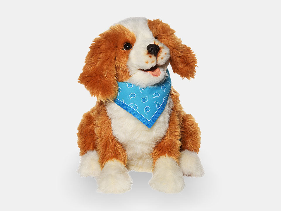 Joy for All freckled pup companion designed for people living with early to late-stage dementia.