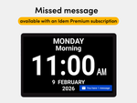The Idem Clock displaying a missed message