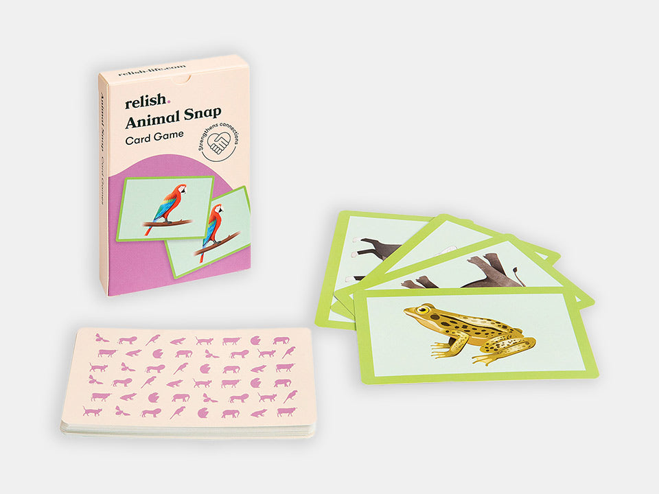 The Animal Snap Cards showing us both the sides with the animals and the sides with none.