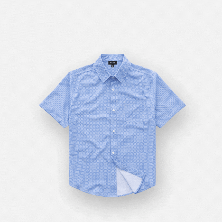 Chemise à manches courtes et boutons magnétiques pour hommes