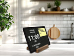 Wooden Idem Stand on a kitchen countertop.