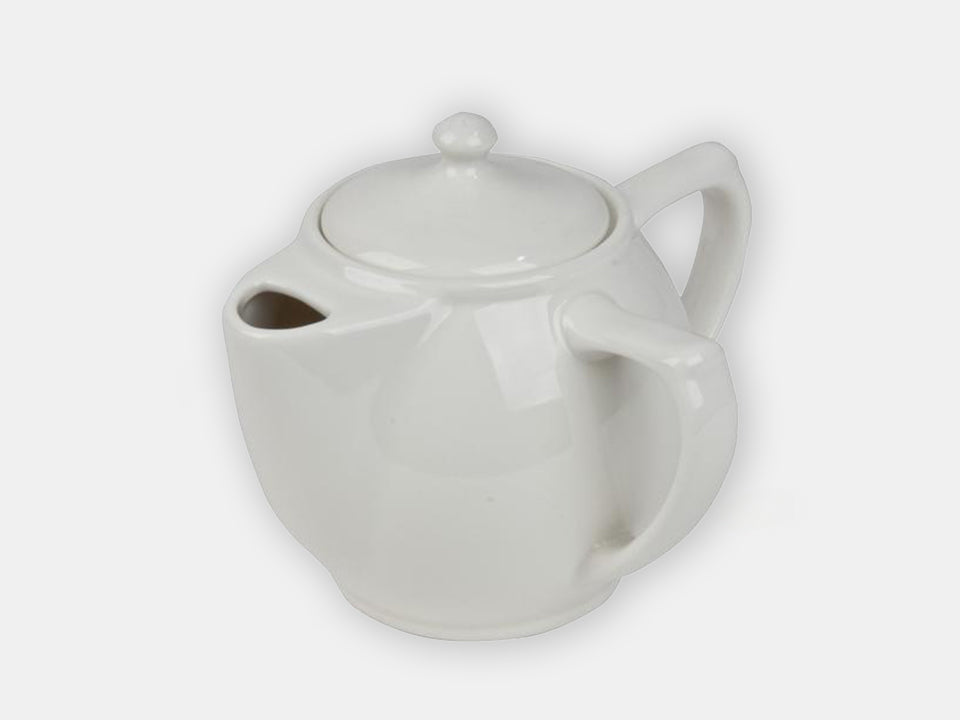 White Two Handles Teapot