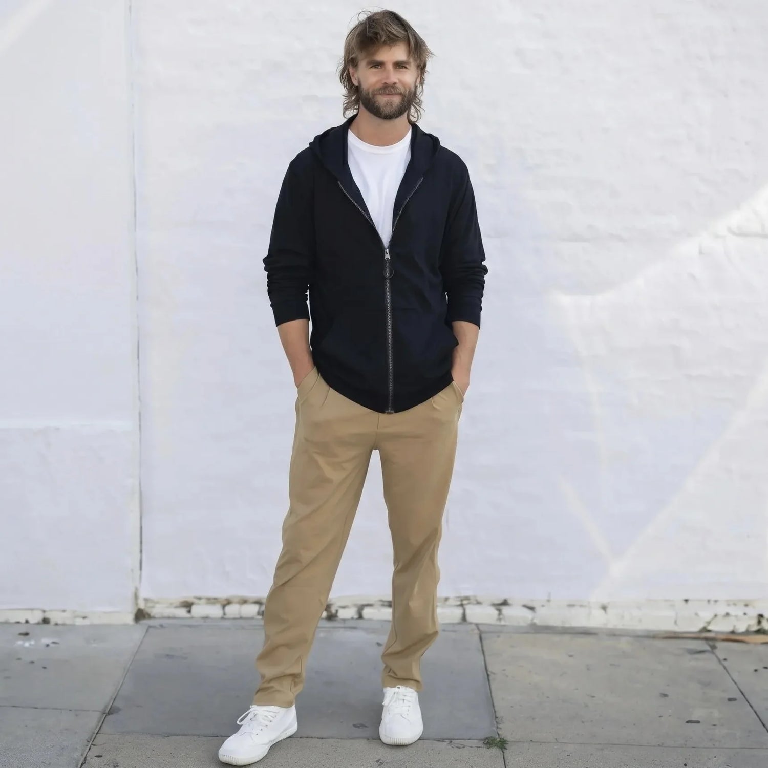 Pantalon pour hommes, fermeture à glissière latérale