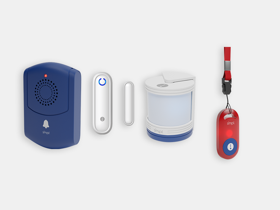 SMPL Wandering Alert Kit with Pager, Motion and Door Sensors