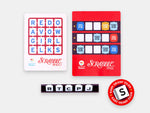 An example of a more accessible Scrabble Bingo and Scrabble Pass playing card as well as the easy grasp letters.